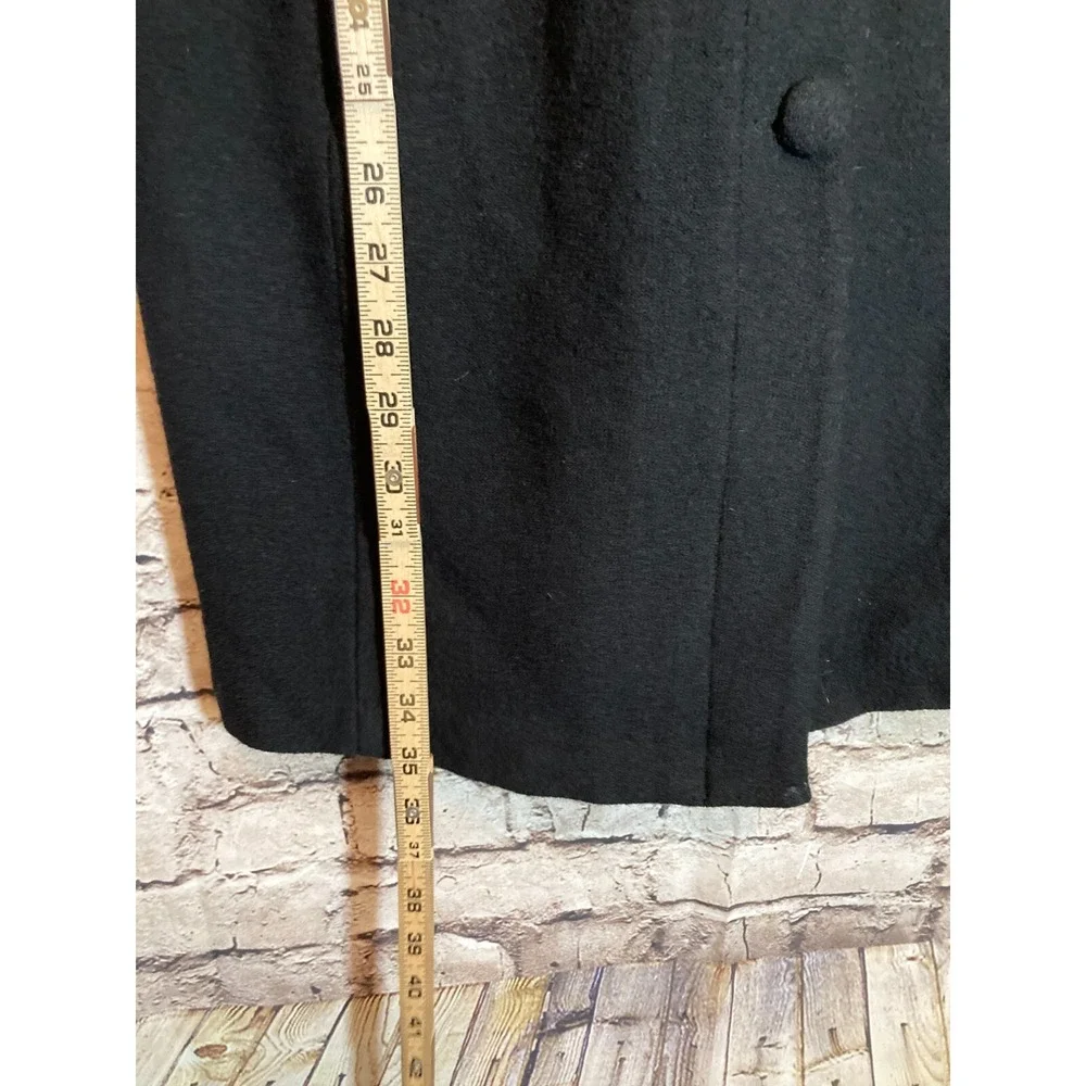 Nanette Lepore Boiled Wool Pea Coat Womens Small Black Bell Sleeve Button‎ Front
